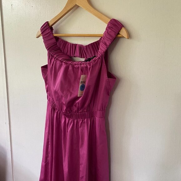 Anthropologie Maeve Mona Dress Women's Small NWT Off the Shoulder Pink Pockets - Picture 9 of 12